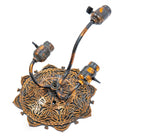 rewired 1894 louis h. sullivan-designed chicago stock exchange building three-arm copper-plated electrolier wall sconce