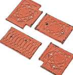 original 1891 frank lloyd wright-designed red painted cast iron exterior ground level wainwright building window mullion fragments