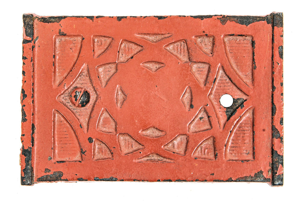 original 1891 frank lloyd wright-designed red painted cast iron exterior ground level wainwright building window mullion fragments