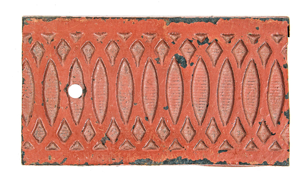 original 1891 frank lloyd wright-designed red painted cast iron exterior ground level wainwright building window mullion fragments