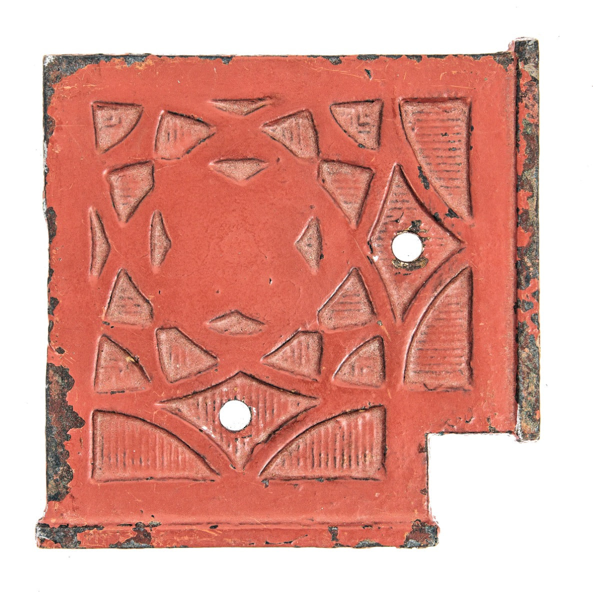 original 1891 frank lloyd wright-designed red painted cast iron exterior ground level wainwright building window mullion fragments