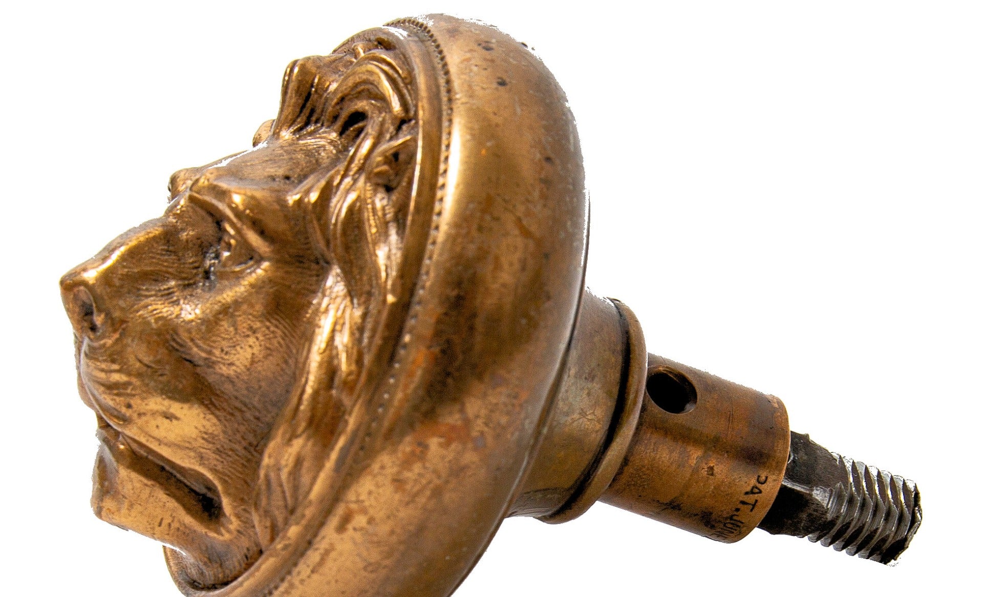rare 1870s ludwig kruezinger-designed cast bronze residential entrance lion head doorknob