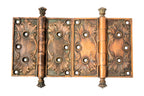two matching custom-designed yale and towne copper-plated cast bronze columbus memorial building door hinges