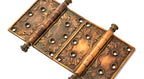 two matching custom-designed yale and towne copper-plated cast bronze columbus memorial building door hinges