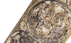 exceptionally rare all original silver-plated 1870s p.f. corbin oversized swinging door push plate
