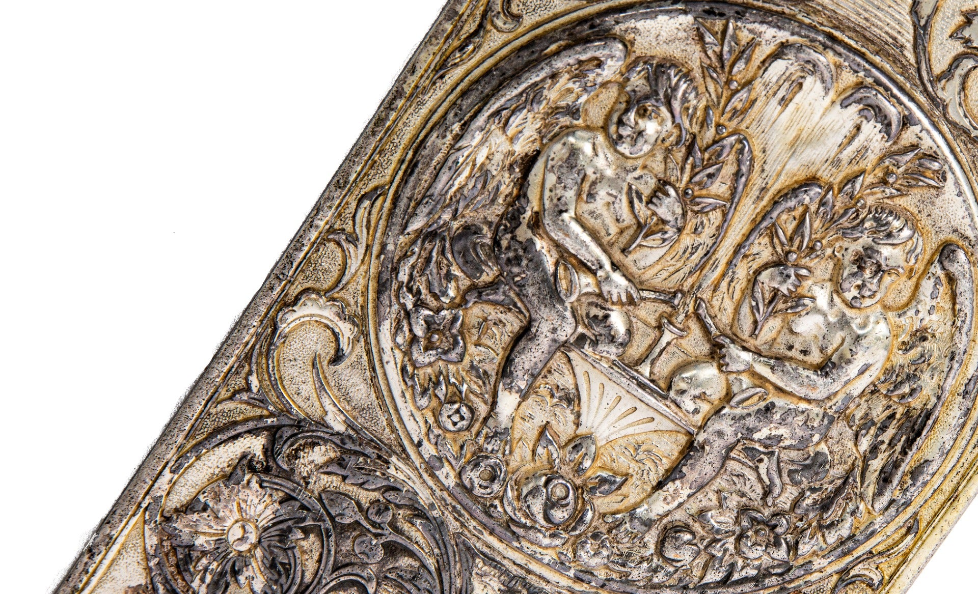 exceptionally rare all original silver-plated 1870s p.f. corbin oversized swinging door push plate