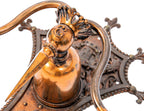 original and intact 1893 columbus memorial building interior lobby wall sconce with matching copper-plated sockets