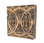 original frank lloyd wright-designed 1895 buff-colored terra cotta module salvaged from francis apartments building