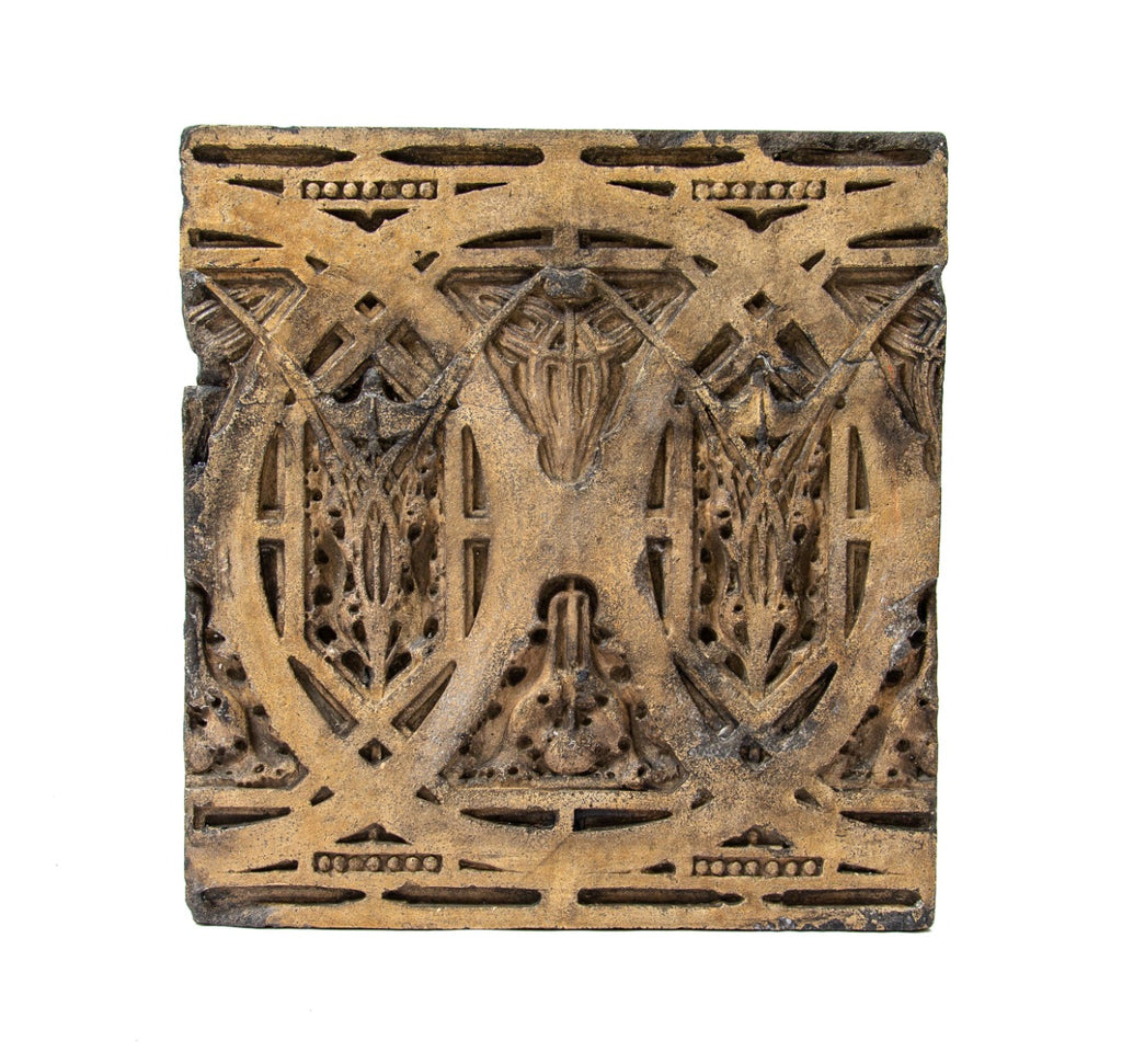 original frank lloyd wright-designed 1895 buff-colored terra cotta module salvaged from francis apartments building