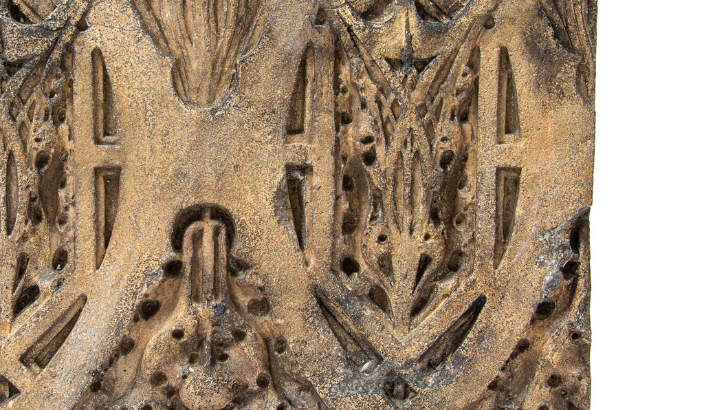 original frank lloyd wright-designed 1895 buff-colored terra cotta module salvaged from francis apartments building