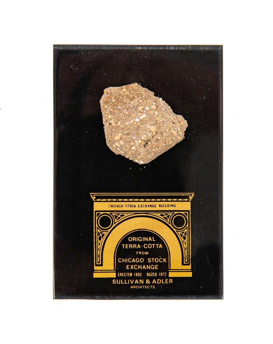 one of two original 1972 chicago stock exchange building lucite block souvenirs sold by three oaks wrecking company