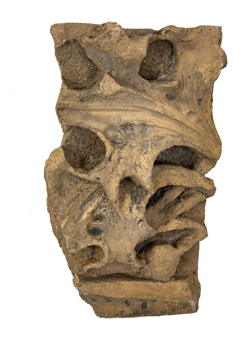 original 1894 chicago stock exchange exterior buff-colored terra cotta column capital fragment