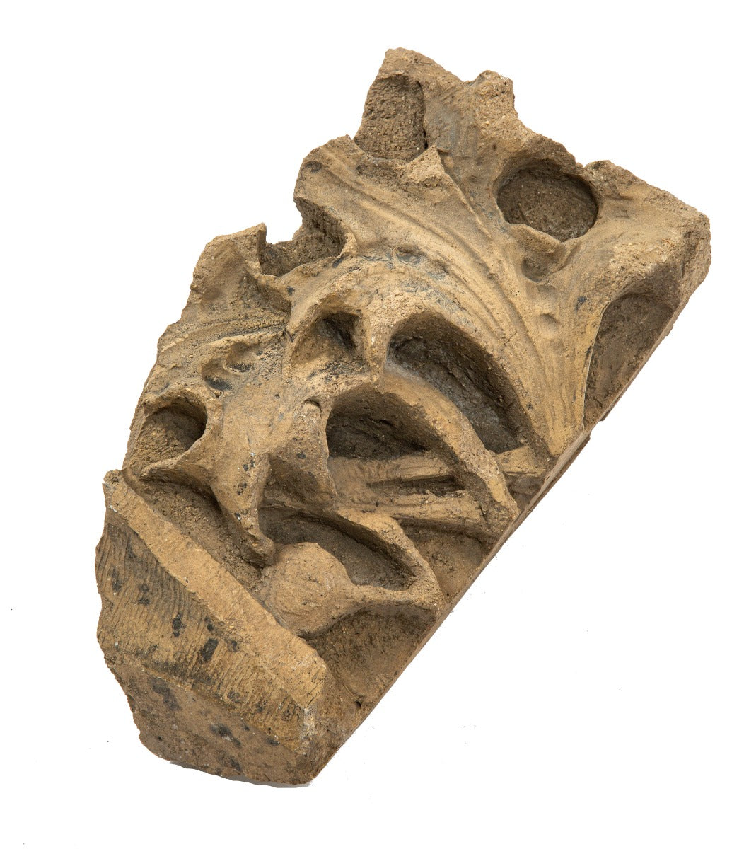 original 1894 chicago stock exchange exterior buff-colored terra cotta column capital fragment