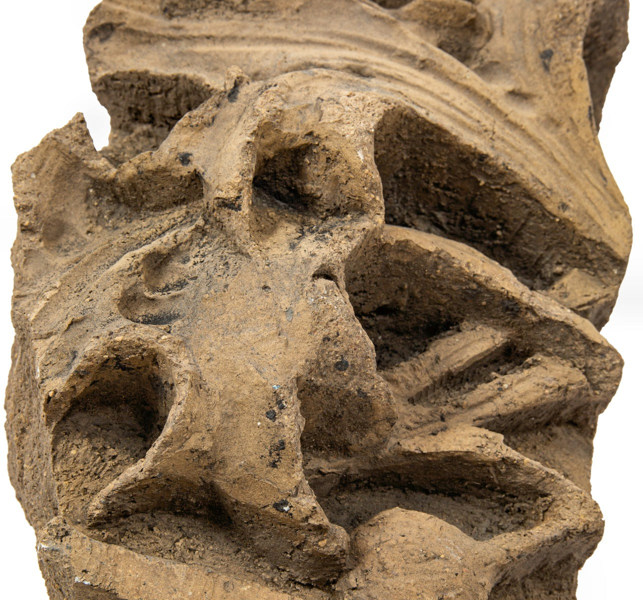 original 1894 chicago stock exchange exterior buff-colored terra cotta column capital fragment