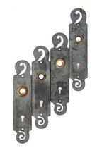 four matching passage size historically important 1888 rookery building office doorknob backplates with bower-barff finish