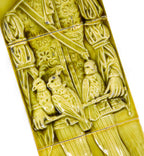 early 1890s cambridge art tile three-piece salvaged chicago full-figured fireplace tile set