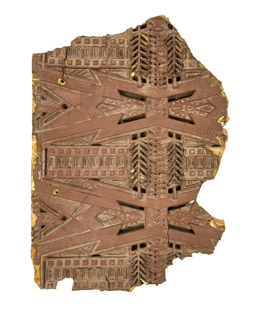 original museum-quality 1902 frank lloyd wright-designed dana house exterior plaster sumac pattern oversized fragment