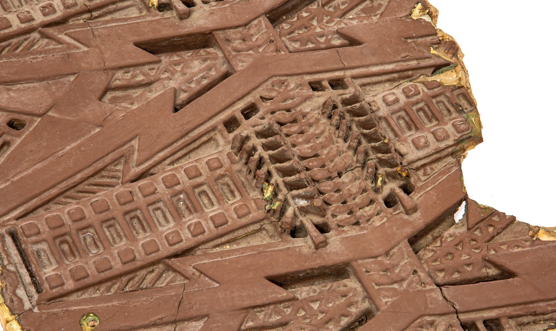 original museum-quality 1902 frank lloyd wright-designed dana house exterior plaster sumac pattern oversized fragment