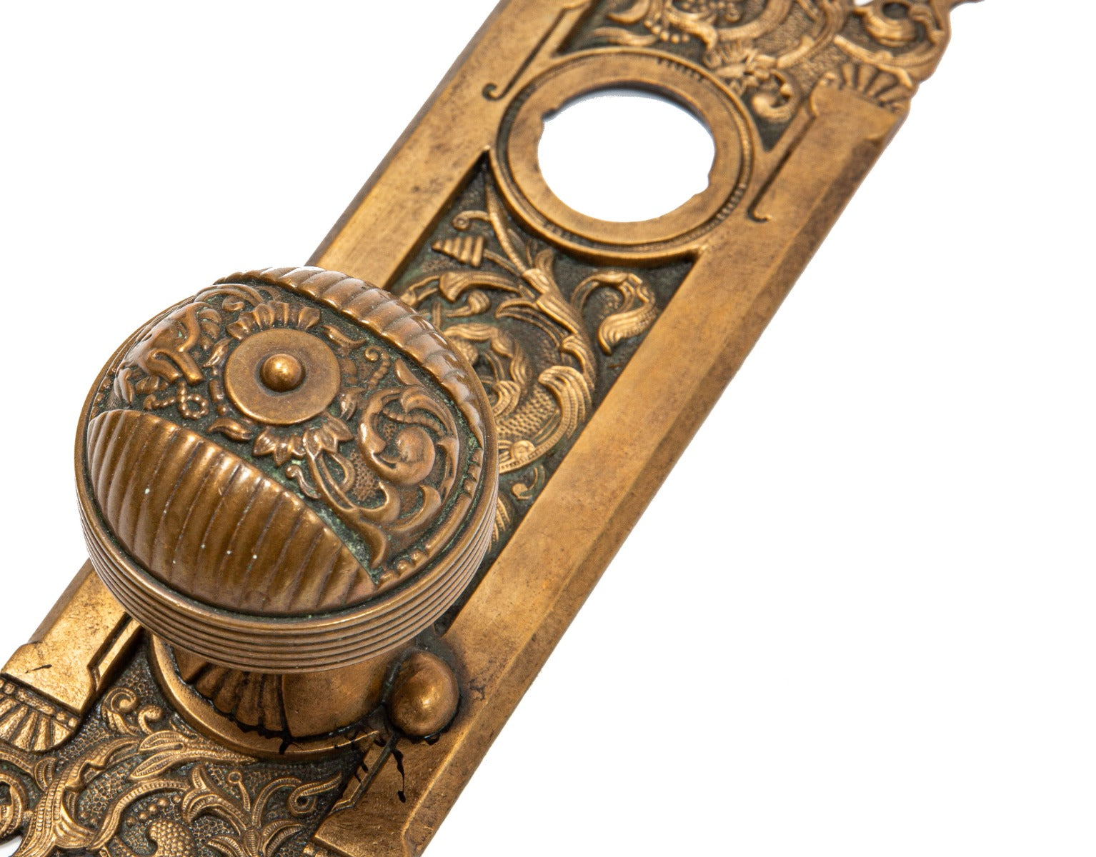original 1892 interior custom-designed manhattan building office door hardware comprised of bronze and by reading