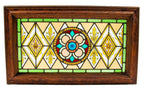 stunning 1880s original salvaged chicago mansion interior stained and enameled glass window with jewels
