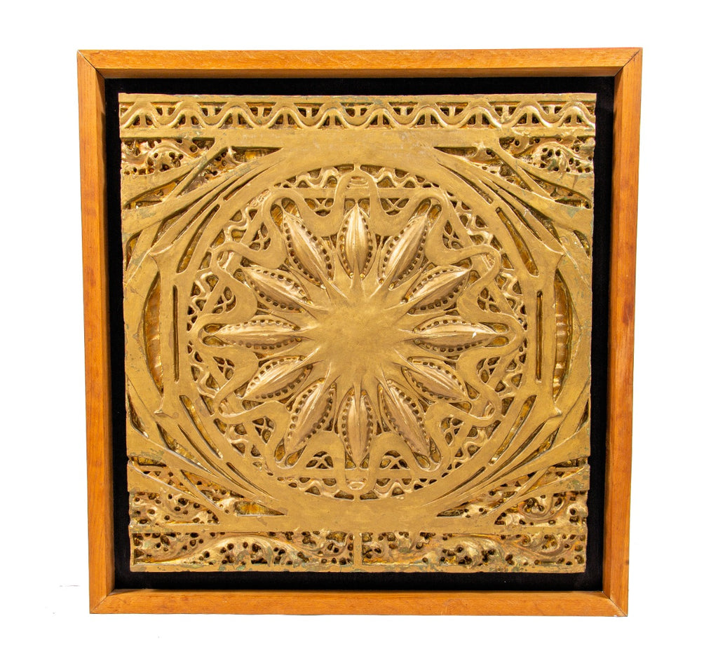 historically important 1892 adler and sullivan schiller building interior auditorium plaster "starpod" panel framed