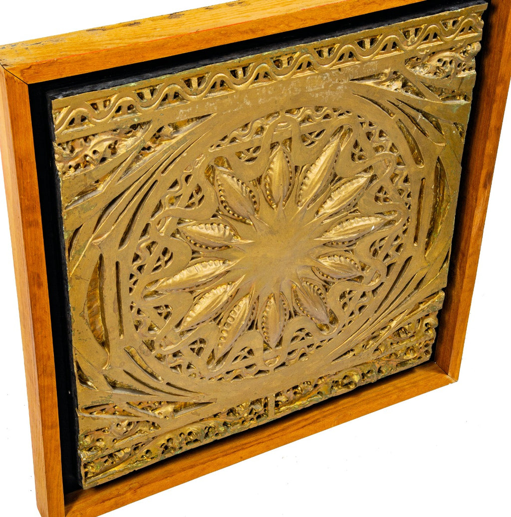historically important 1892 adler and sullivan schiller building interior auditorium plaster "starpod" panel framed