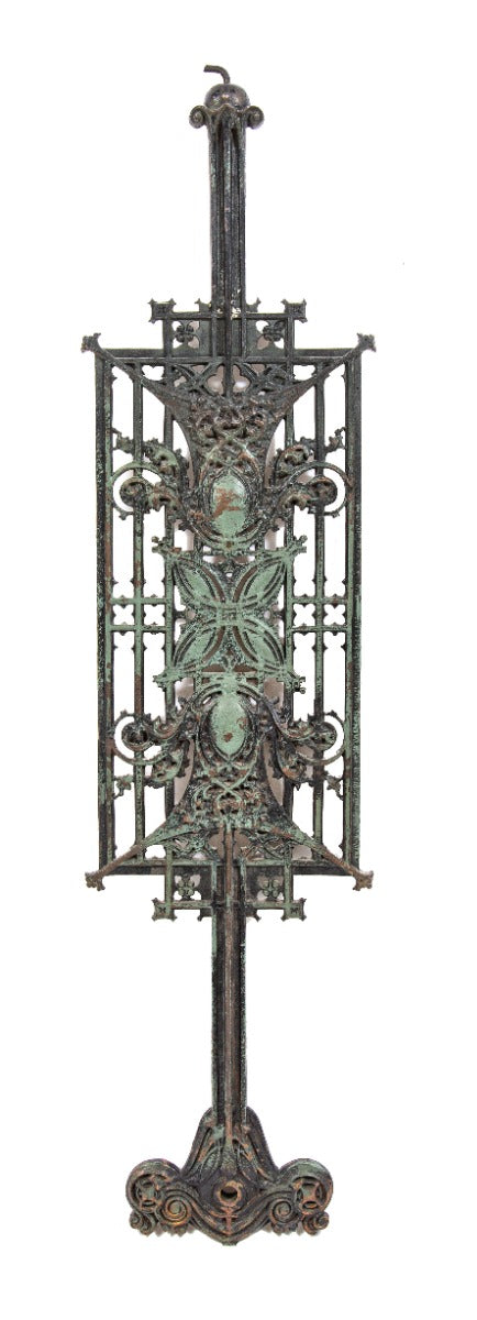 original 1899  schlesinger & mayer ornamental cast iron interior staircase baluster executed by the winslow brothers