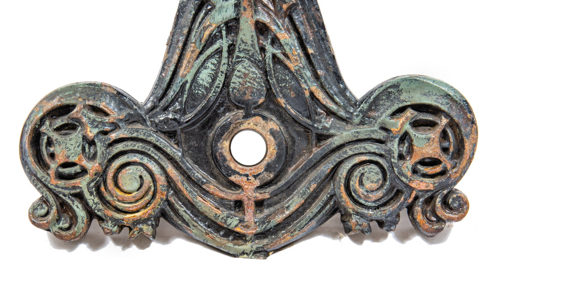 original 1899  schlesinger & mayer ornamental cast iron interior staircase baluster executed by the winslow brothers