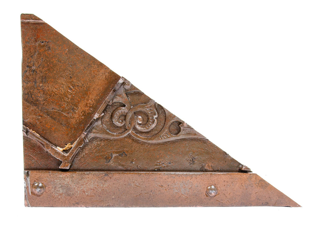 original 1893 copper-plated cast iron chicago stock exchange building interior staircase stringer fragment