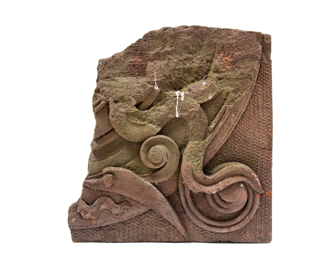 original louis h. sullivan-designed troescher building oversized terra cotta spandrel fragment