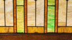 largely intact early 20th century salvaged chicago stained glass bungalow window with original varnished wood sash frame