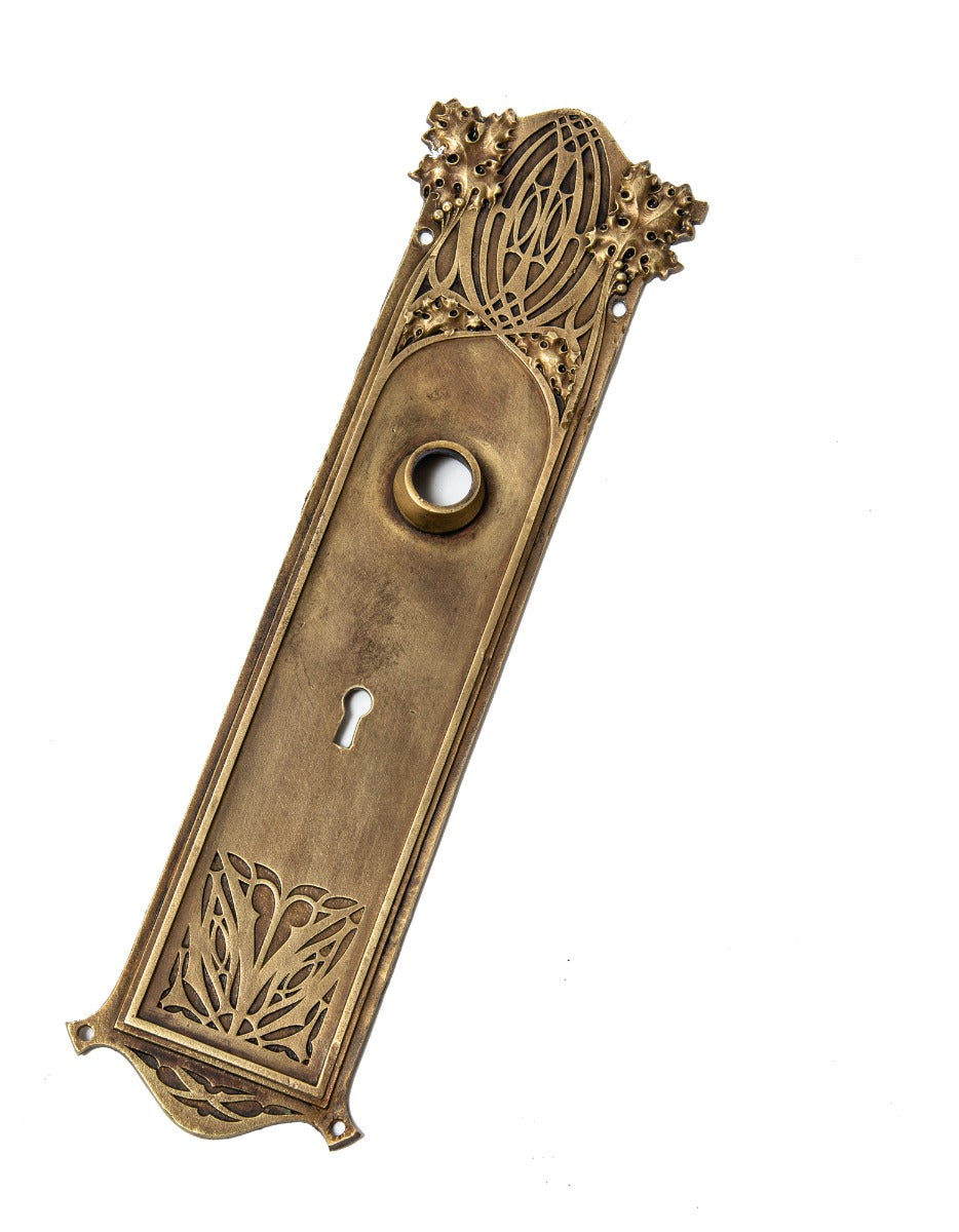 rare cast bronze 1892 union trust building first floor lobby interior office passage door sullivan-designed doorknob backplate