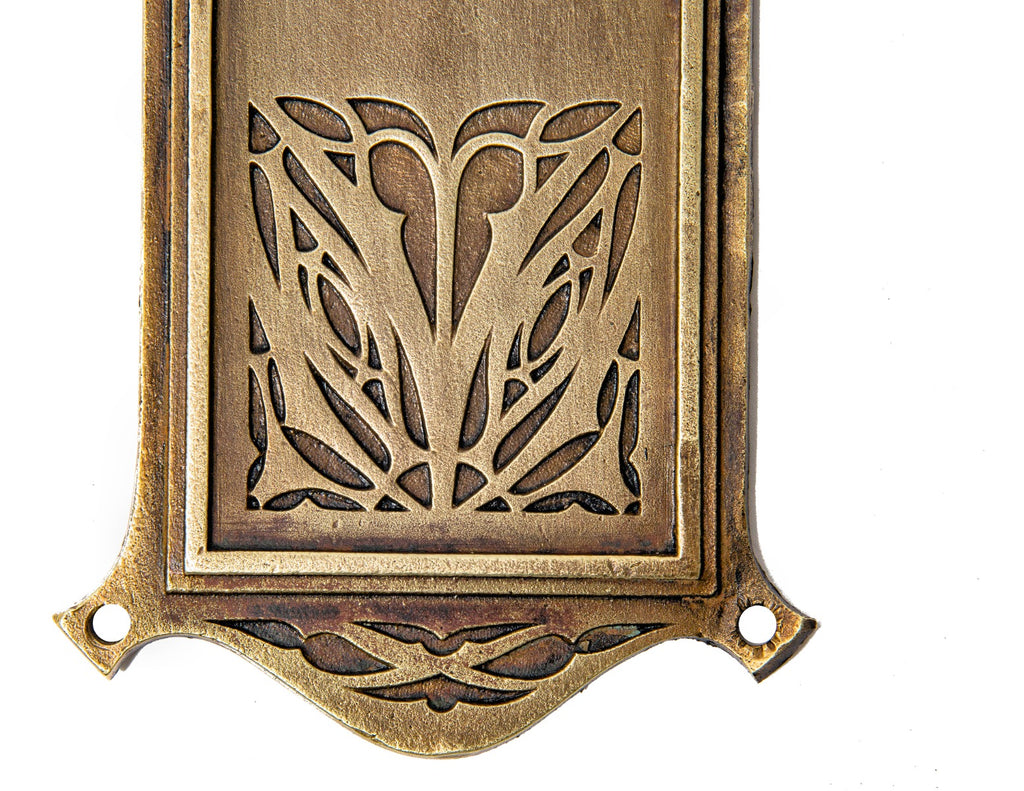 rare cast bronze 1892 union trust building first floor lobby interior office passage door sullivan-designed doorknob backplate