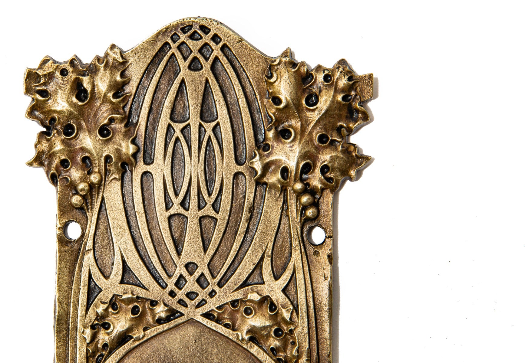 rare cast bronze 1892 union trust building first floor lobby interior office passage door sullivan-designed doorknob backplate