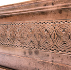 all original louis h. sullivan-designed chicago stock exchange building interior staircase riser with well-preserved copper-plated finish