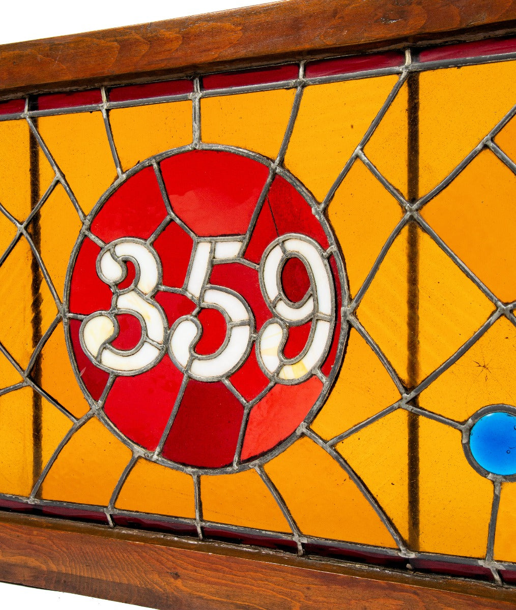 original oversized 1880s salvaged chicago american victorian residential transom address winow with large rondels