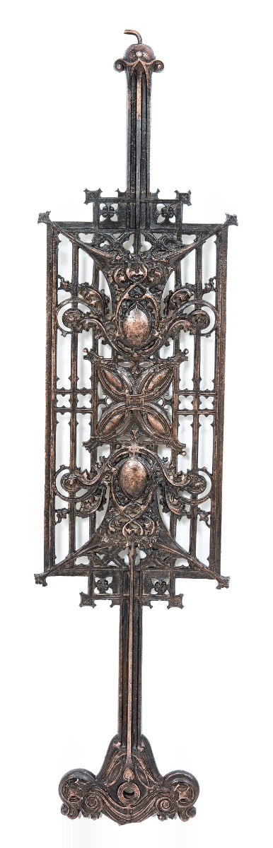 original copper-plated 1899 schlesinger and mayer building ornamental cast iron interior staircase baluster