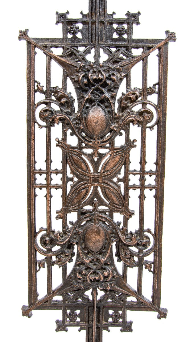 original copper-plated 1899 schlesinger and mayer building ornamental cast iron interior staircase baluster