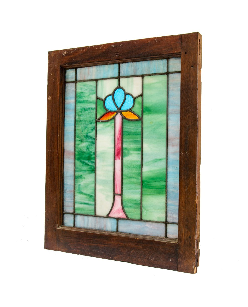 early 20th century foster and munger-designed residential salvaged chicago stained glass window