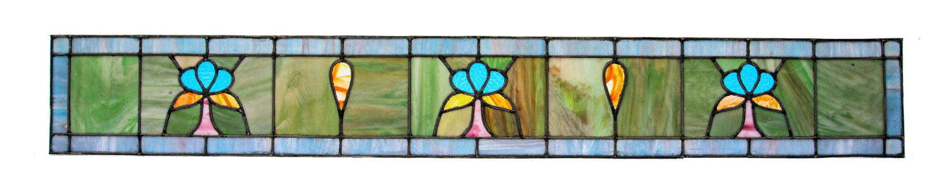 1915-20 long and narrow salvaged chicago richly colored salvaged chicago transom window