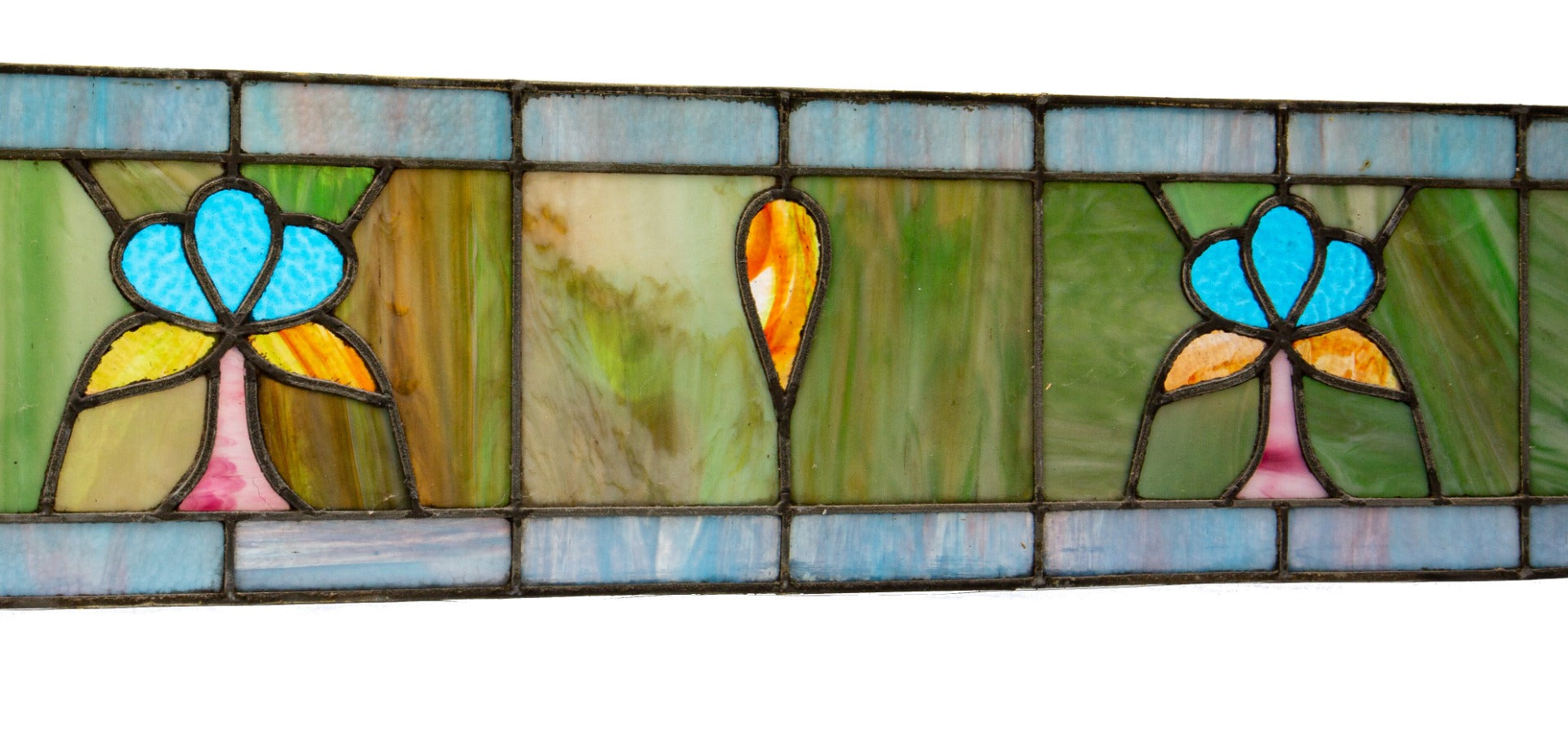 1915-20 long and narrow salvaged chicago richly colored salvaged chicago transom window