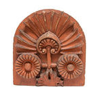 museum quality 1884 louis h. sullivan-designed exterior scoville building red slip glazed terra cotta lunette with segmented surround and deep undercuts