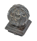 original 1892 edbrooke and burnham-designed ornamental cast iron newel post bottom cap from mecca flats