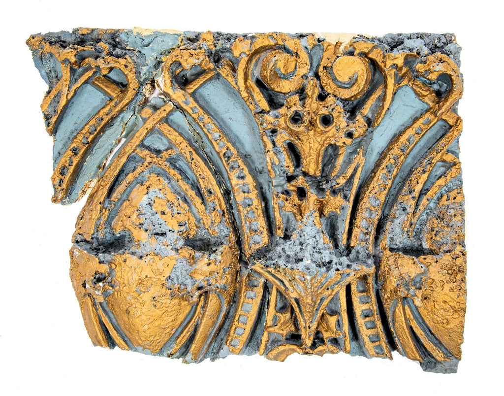 original sullivanesque painted exterior staff panel salvaged from william wells's edward h. graham residence