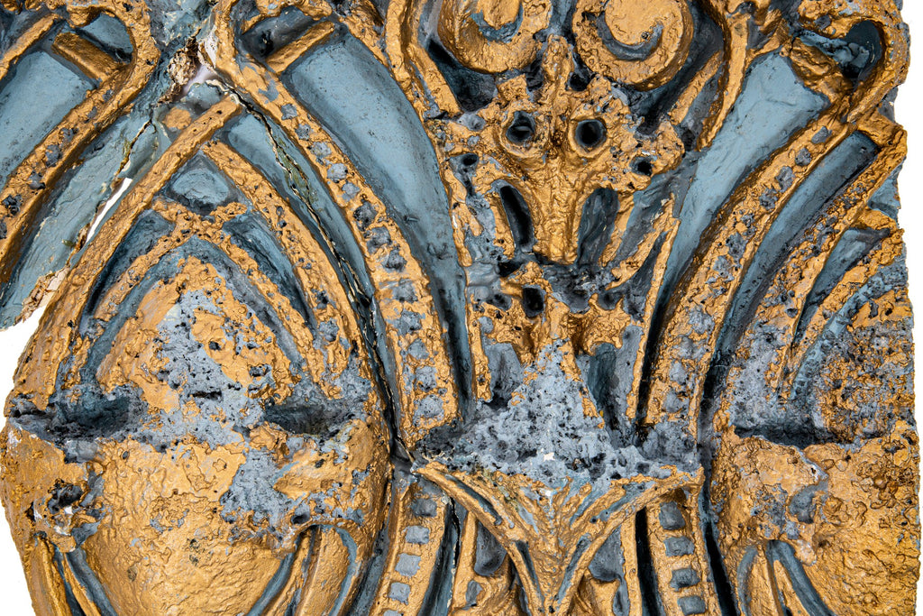 original sullivanesque painted exterior staff panel salvaged from william wells's edward h. graham residence