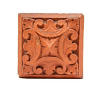 original 1889 ornamental red slip terra cott block salvaged from la crosse post office during its demolition in 1977