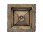 unusual early sullivanesque 1880s chicago "gray body" terra cotta block with centrally located ring salvaged from a train station