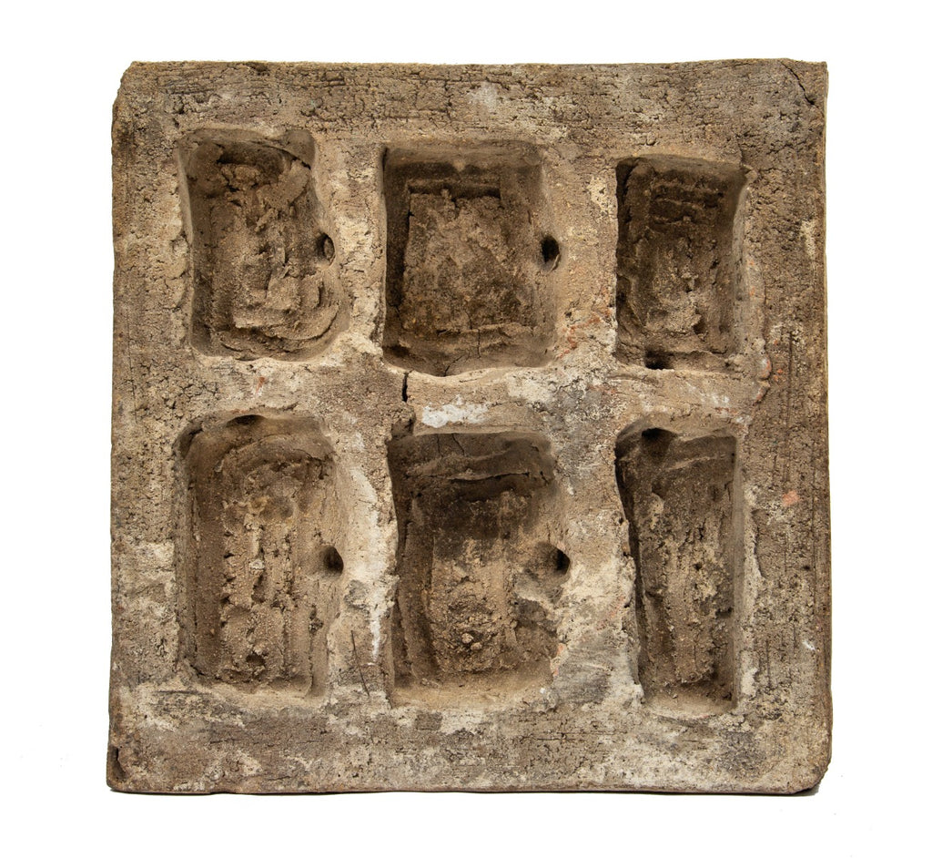 unusual early sullivanesque 1880s chicago "gray body" terra cotta block with centrally located ring salvaged from a train station