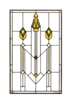 exceptional early 20th century museum-quality praire style residential art glass window attributed to linden glass company