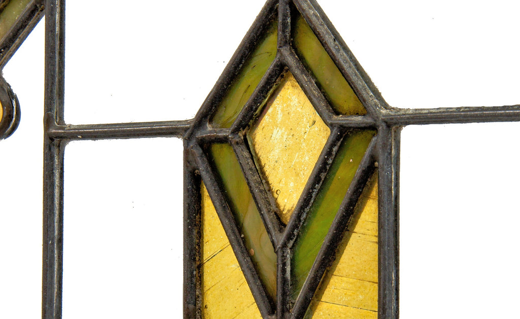 exceptional early 20th century museum-quality praire style residential art glass window attributed to linden glass company